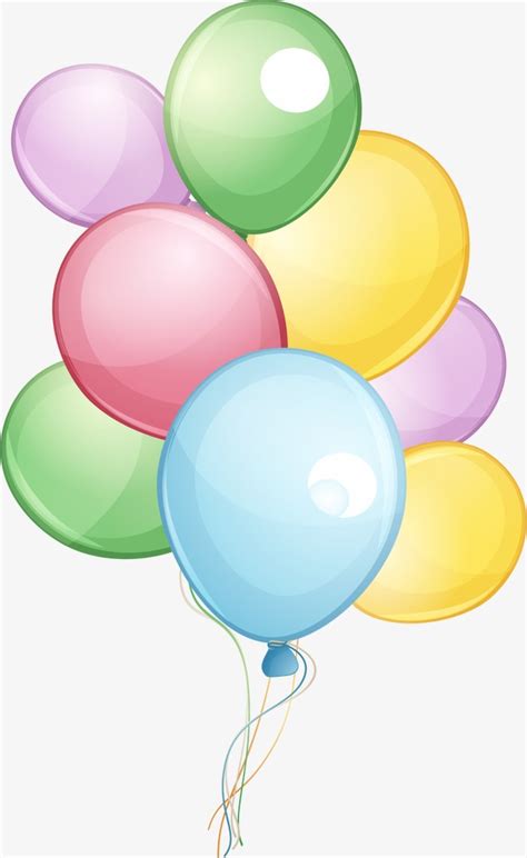 Mano Globos De Colores Vector Cartoon Cartoon Png Y Vector Para