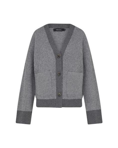 Lisa Yang Sonia Cardigan In Grey Graphite Grey Lyst Uk