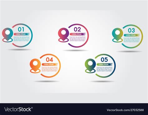 Infographic Step 5 Process Flow Pointer Road Vector Image