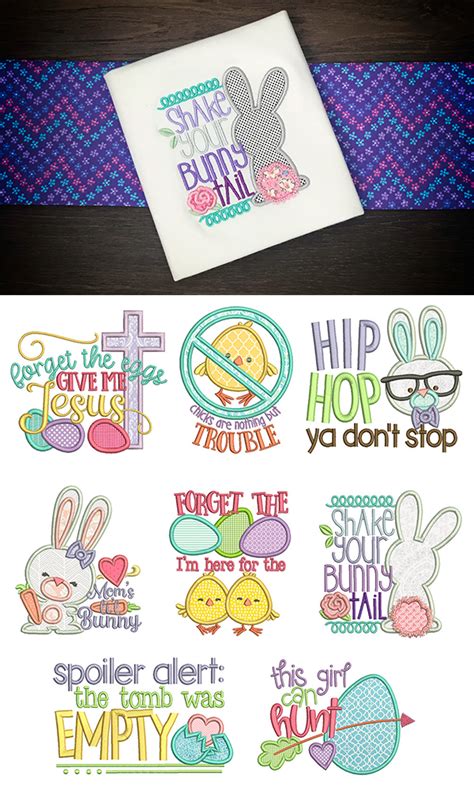 Easter Word Art Set 5 | Machine embroidery projects, Sewing embroidery ...