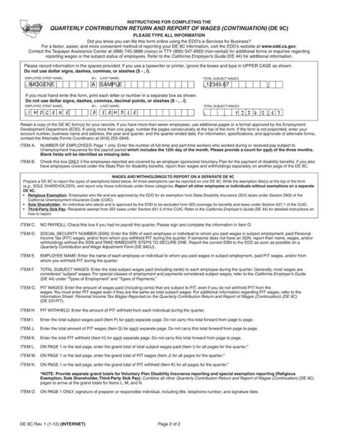 De 9c Form ≡ Fill Out Printable Pdf Forms Online