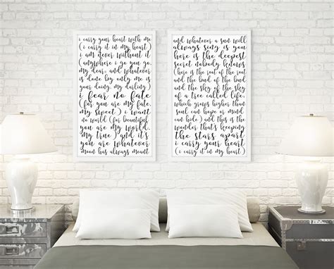 I Carry Your Heart Love Poem Art Ee Cummings Above The Bed Artwork