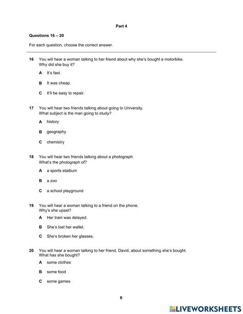 Ket Test Online Exercise Live Worksheets