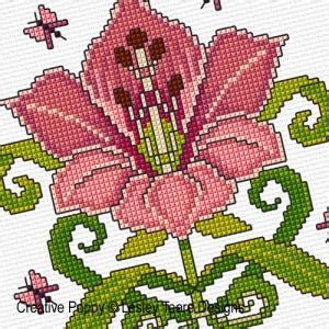 Lesley Teare Designs Art Nouveau Lily Cross Stitch Pattern