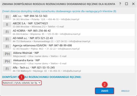 InsERT nexo Jak zbiorczo zmienić domyślny rodzaj rozrachunku