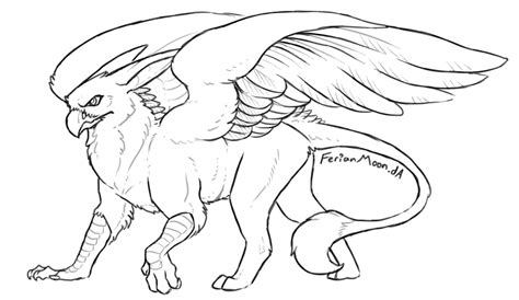 Free Gryphon Lineart By Ferianmoon On Deviantart