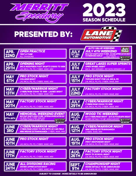 Merritt Speedway Schedule - Merritt Speedway