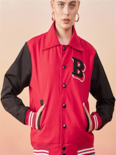 Buy Buy New Trend Colourblocked Lightweight Spread Collar Long Sleeves Varsity Jacket Jackets