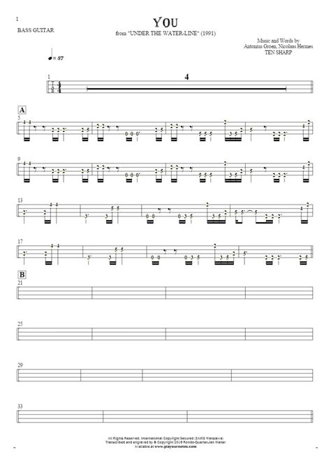 You Tablature Rhythm Values For Bass Guitar Playyournotes