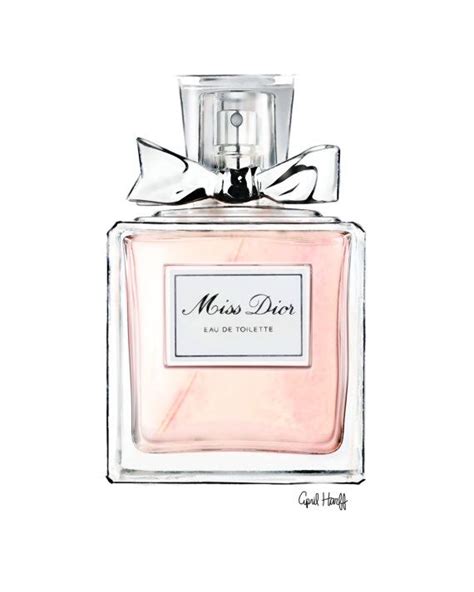 This Is A Print Of A Miss Dior Perfume Illustration Signed By The