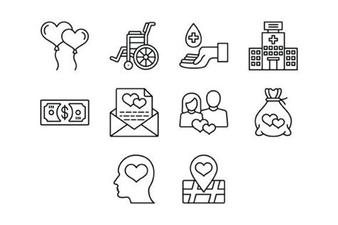 10 Charity Outline Icons Bundle Graphic By Maan Icons · Creative Fabrica