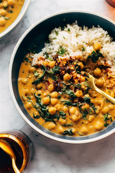 Stephs Chickpea Curry With Spinach And Rice Recipe Pinch Of Yum