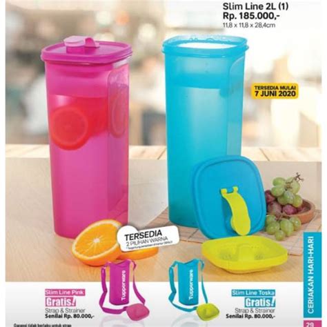 Jual Botol Minum Slim Line Tupper Ware Original Liter Tanpa Tas Pcs