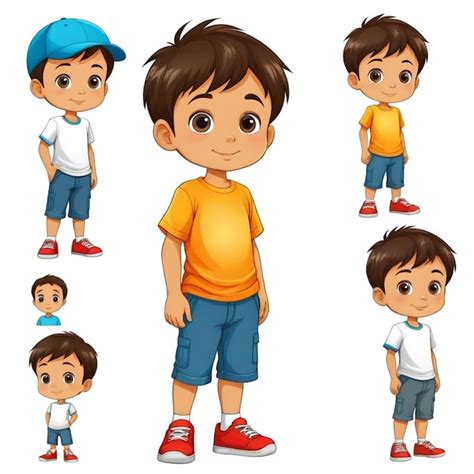 nino vector set white background isolated  high premium ai generated