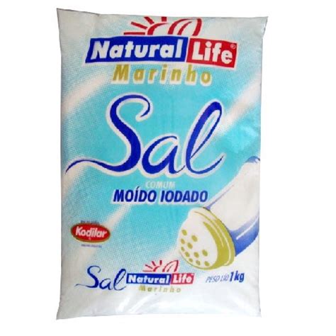 Sal Marinho Comum Moído Iodado 1Kg Natural Life Submarino