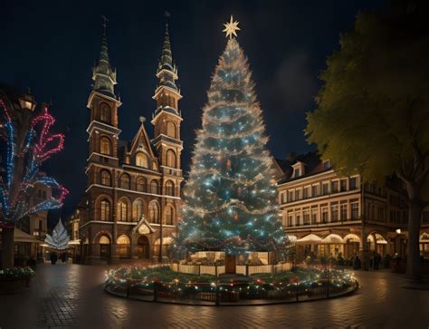 Christmas Tree Town Square Free Stock Photo Public Domain Pictures