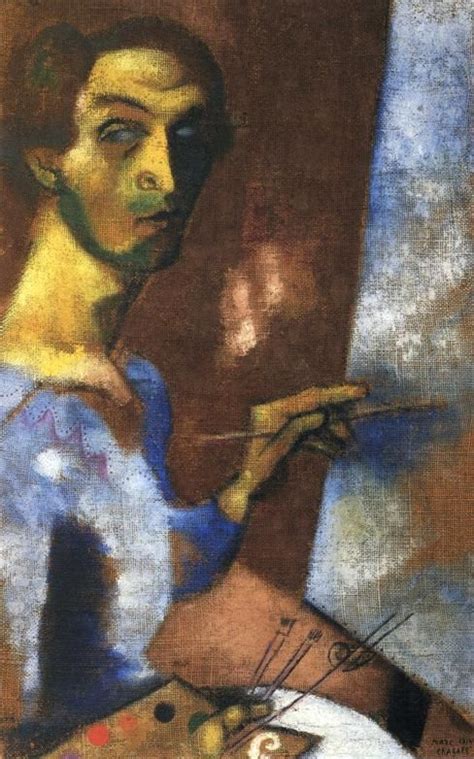 Marc Chagall Autorretrato con caballete 1914 Óleo sobre lienzo