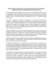 Ensayo Sobre Proteccionismo Docx Ensayo Sobre Los Efectos Que Causa