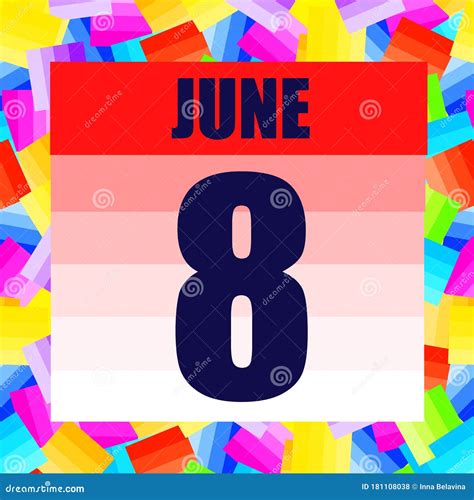 June 8 Icon For Planning Important Day Banner For Holidays And