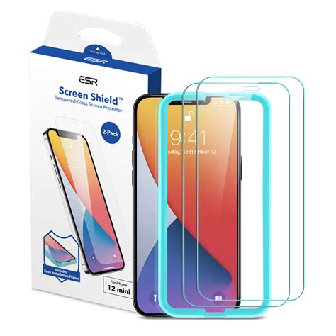 ESR Tempered Glass Screen Protector For IPhone 12 Mini 2 Pack Easy