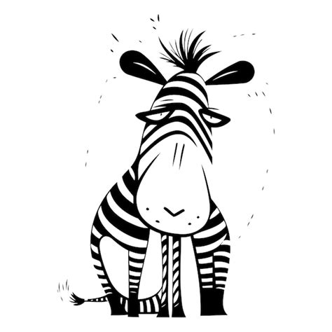 Ilustraci N Vectorial De Una Zebra Linda Aislada Sobre Un Fondo Blanco