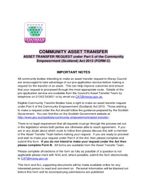 Fillable Online Community Asset Transfer Asset Transfer Request Under