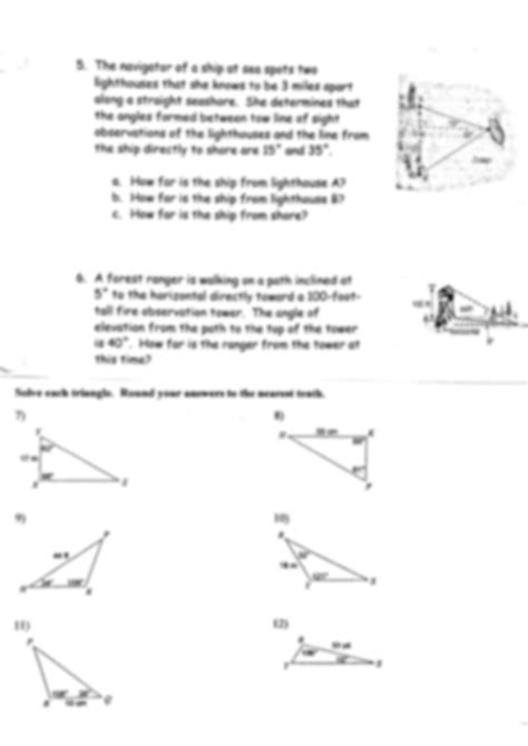 Solution Law Of Sines Worksheet Old Studypool