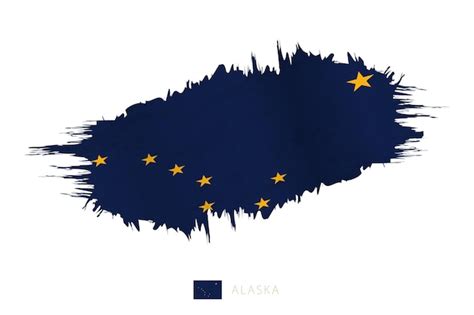 Premium Vector Painted Brushstroke Flag Of Alaska With Waving Effect