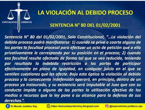 Tu Mundo Jurídico Hoy La ViolaciÓn Al Debido Proceso