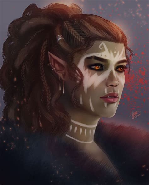 Rakhven Portrait By Jeleynai On Deviantart Female Orc Portrait