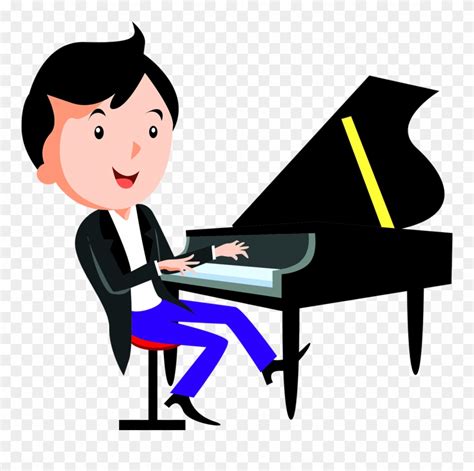 Cartoon Piano Child Playing Piano - Play The Piano Dibujo Clipart (#1423911) - PinClipart