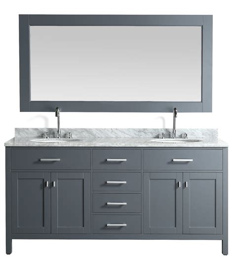 Design Element London 72 Double Sink Bathroom Vanity Set In Gray