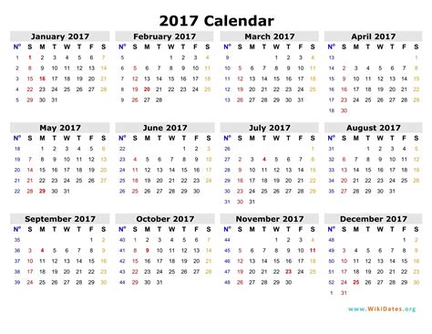 2017 Calendar Printable Template Print And Cut Pinterest 2017