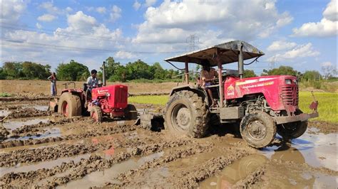 Mahindra Di Tractor Stuck In Mud Rescue By Mahindra Di Tractor