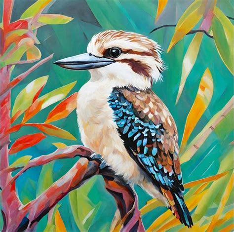 Kookaburra On The Gum Tree Painting By Nilanji Perera Saatchi Art In