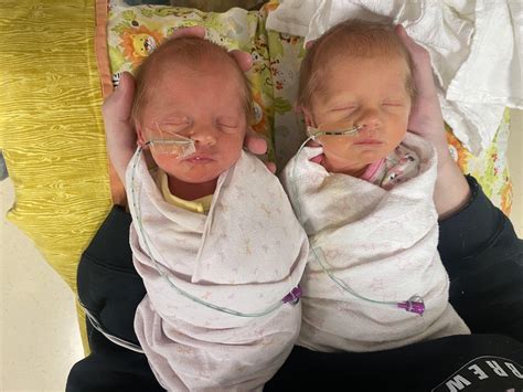 First Side By Side Of Week Old Identical Twin Girls Born At 332 To