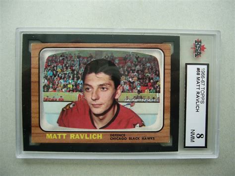 1966 67 TOPPS NHL HOCKEY CARD 58 MATT RAVLICH KSA 8 NM MINT SHARP 66