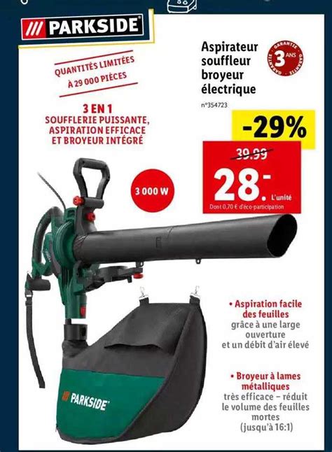 Promo Aspirateur Souffleur Broyeur électrique Parkside chez Lidl