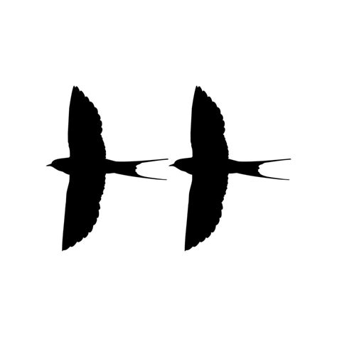 Pair Of The Flying Swallow Bird Silhouette For Logo Pictogram Website