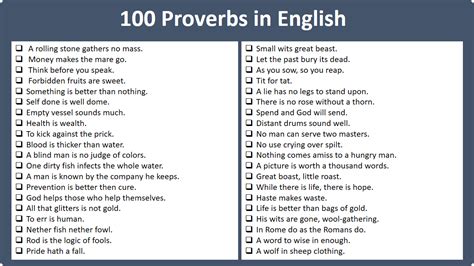 100 Common English proverbs in English | English Proverbs - MR MRS ENGLISH