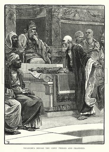 Nicodemus before the Chief Priests and Pharisees stock image | Look and ...