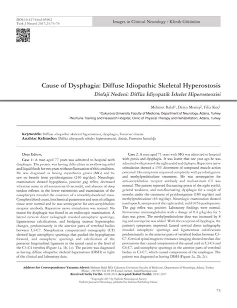 Pdf Cause Of Dysphagia Diffuse Idiopathic Skeletal Hyperostosis