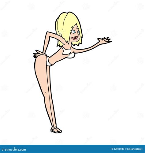 Cartoon Woman In Bikini Stock Vector Illustration Of Doodle 37016039