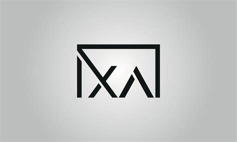 letter xa logo design xa logo  square shape  black colors vector