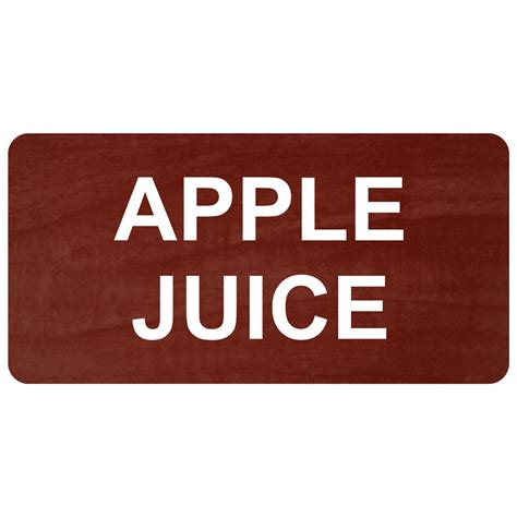 Apple Juice Engraved Sign EGRE-16824-WHTonCNMN Catering