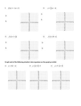 Graphing Absolute Value Worksheet Pdf