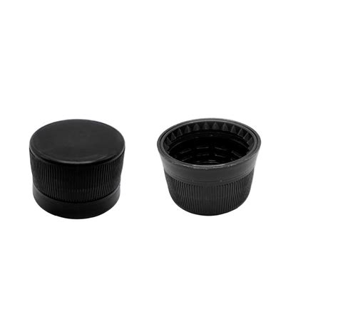 Mm Black Ribbed Cap With Tamper Evident Finish Sgraco Bottles