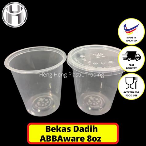 Bekas Dadih Tebal Oz Pp Round Container Pcs Abba A Disposable