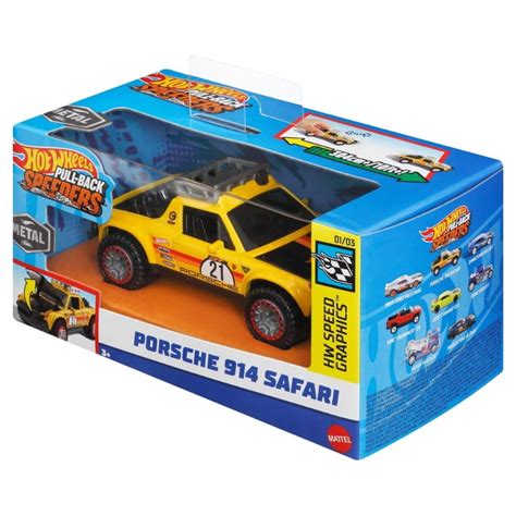 Hot Wheels Pull Back Speeders Autko W Pudełku Z Napędem 914 Porsche Safari Pojazdy Zabawki