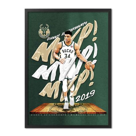 Poster Cu Rama Giannis Antetokounmpo 44 30x40 Lemn Negru Emagro